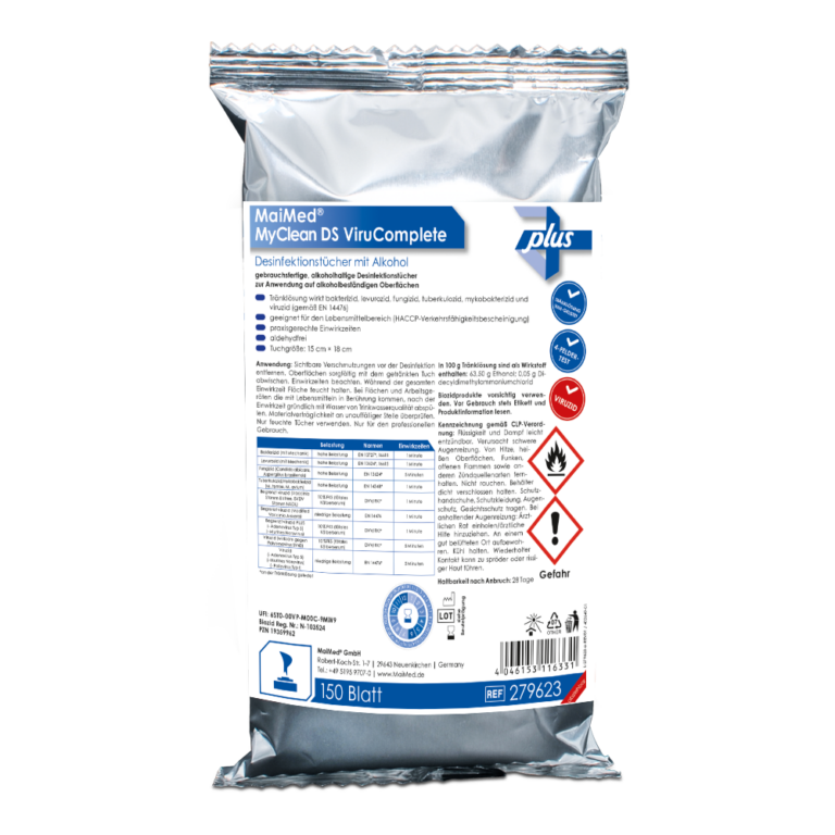 MaiMed® DS VirusComplete Refill; Gebrauchsfertige auffüllbare, alkoholische Desinfektionstücher zur Desinfektion von Oberflächen