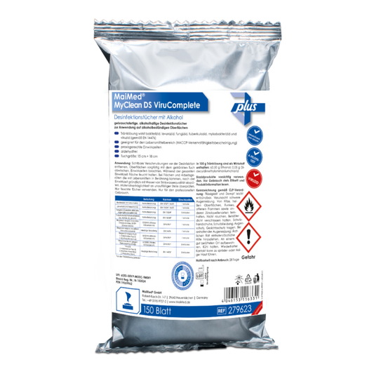 MaiMed® DS VirusComplete Refill; Gebrauchsfertige auffüllbare, alkoholische Desinfektionstücher zur Desinfektion von Oberflächen