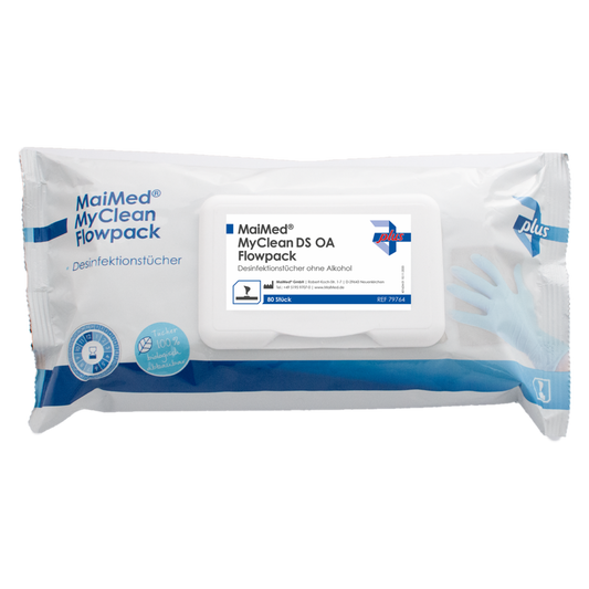 MaiMed® MyClean DS OA Flowpack - Gebrauchsfertige alkoholfreie Desinfektionstücher zur Desinfektion von Oberflächen